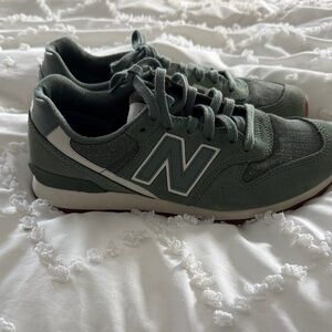 New Balance Forest Green and White Sneakers